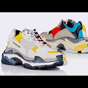 BALENCIAGA MEN’S TRIPLE S MESH & LEATHER